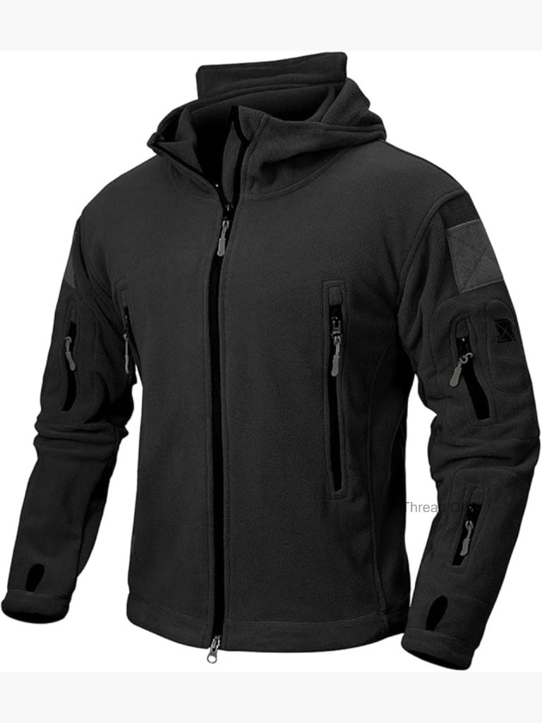 Men's Tactical Fleece Hoodie Jacket Winter Warm Full-Zip Military Hiking Coat 7